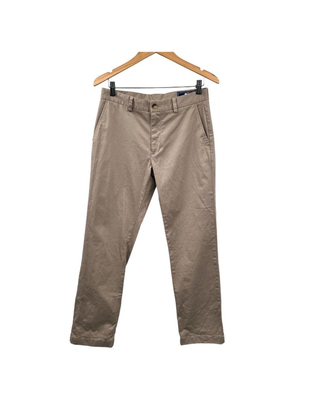 Vineyard Vines Mens Khaki Pants Flat Front Tan Size 30X30